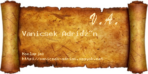 Vanicsek Adrián névjegykártya
