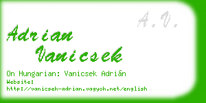 adrian vanicsek business card