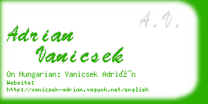 adrian vanicsek business card